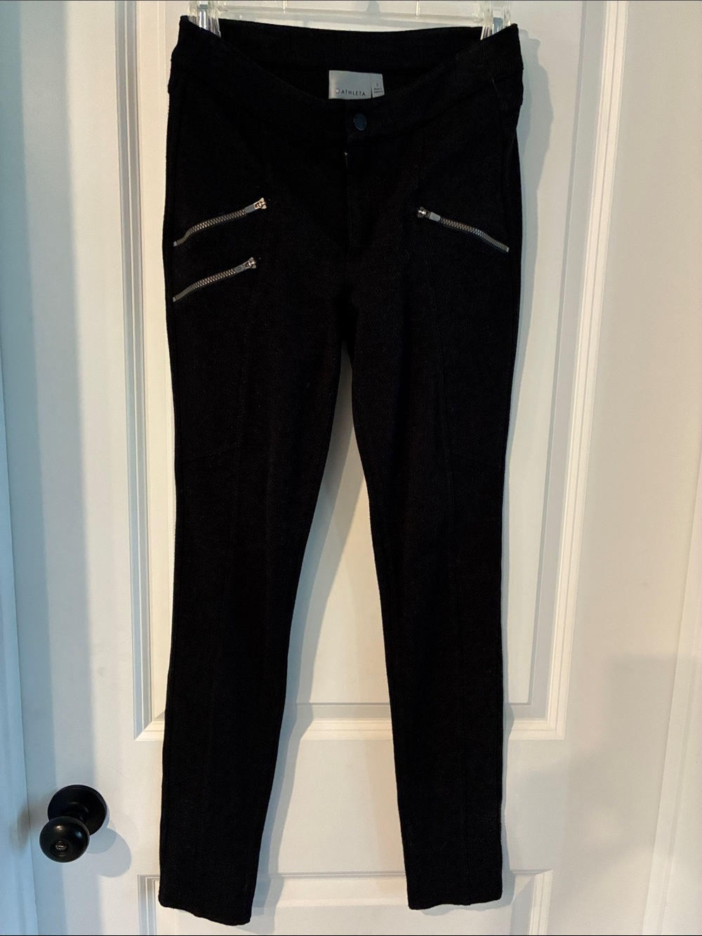 Athleta Black Slim Zip-Pocket Chinos